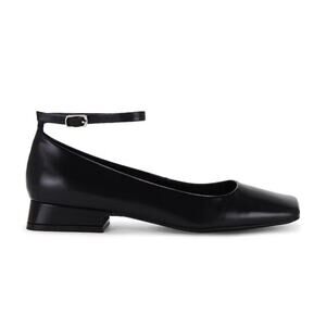 Jeffrey Campbell Black Leather Mary Jane Heel Square Toe Low Chic Minimalist 8.5